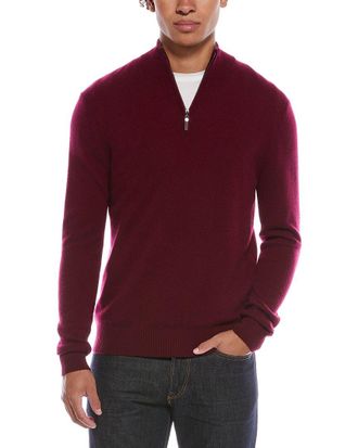 Quinn Cashmere 1/4-Zip Mock Neck Sweater