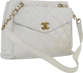 Chanel Pre-owned Vintage Schoudertas - Dames - Vintage Schoudertas - Wit - ONE Size - Leer - Vintage