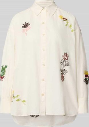 Scotch & Soda Relaxed Fit Bluse mit Stitchings in Offwhite, Gr&ouml;&szlig;e 34