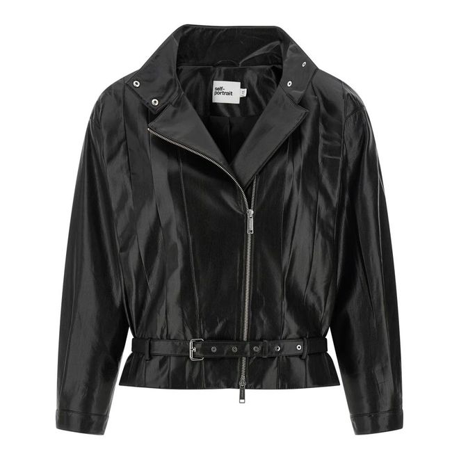 Jassen, Dames, Zwart, XS, Leer, Leren Jack met Riem