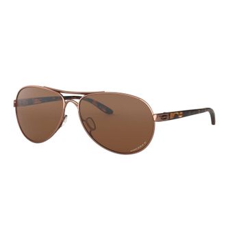 Oakley Womens Feedback Sunglasses In Rose Gold Prizm Tungsten Polarized