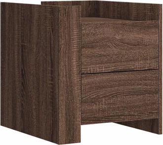 vidaXL Bedside Cabinet Brown Oak 45x50x50 cm Engineered Wood Vidaxl