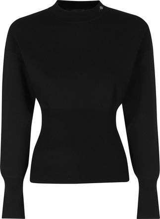 Anine Bing Black Imane Fitted Viscose-Blend Sweater