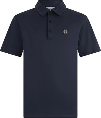 Philipp Plein Classic Polo Shirt Hexagon - Heren - Polos - Blauw - 2XL - Katoen - Tops