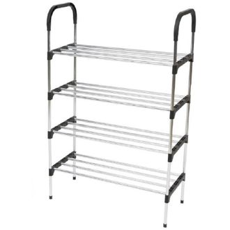 Trade Shop Trade Shop - Scarpiera In Metallo Plastica 4 Livelli 57x26x83cm Salvaspazio Porta Scarpe Casa