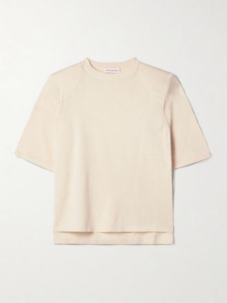 Altuzarra T-shirt Oversize In Jersey Di Misto Seta E Cotone Lilou - Avorio