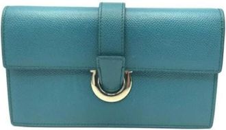 Ferragamo Pre-owned Clutches, female, Blue, Size: ONE SIZE Pre-owned Fabric Shoulder Bag