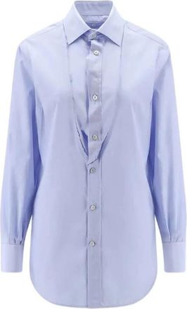 Maison Margiela Oversized katoenen overhemd - Dames - Overhemden - Blauw - XS - Katoen - Overhemden
