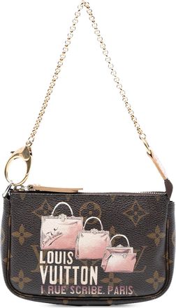 Louis Vuitton Pre-owned Womens Monogram Affiche Mini Pochette Accessoires - Dark Brown Textile - One Size