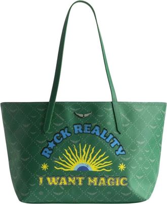 Zadig&Voltaire Tote Bags, female, Green, Size: ONE SIZE Bolso Z Shopper Monogram Tag
