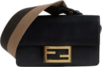 Fendi Pre-owned Cross Body Bags, female, Black, Size: ONE SIZE Pre-owned Mini Baguette Shoulder Bag