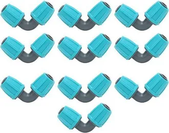 OEM 10 Conectores De Bloqueo Con P&uacute;as De 16 Mm/0,6 Pulgadas, Codo De Tuber&iacute;a De Pe De 90&deg; Para Riego Por Goteo En Jardines Y Agricultura