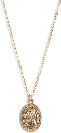 Set & Stones St. Christopher Charm Necklace in Gold at Nordstrom