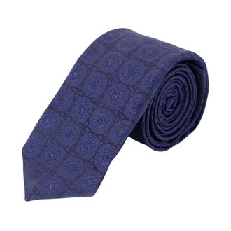 Kiton Cravatta in Seta a Microfantasia - - Accessories - Uomo - Blu - ONE SIZE
