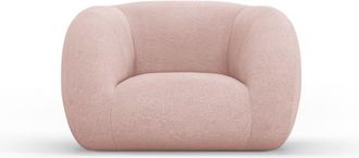 Cosmopolitan Design Sill&oacute;n de tejido boucl&eacute; rosa empolvado