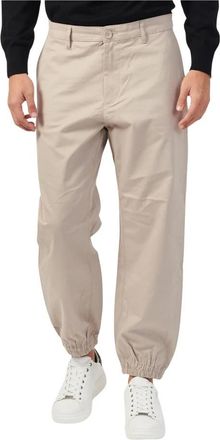 A|X Armani Exchange Beige Joggers met Elastische Boord - Heren - Straight fit broeken - Beige - W36 - Katoen - Broeken