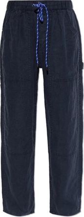 Rag & Bone Loose-fit Linnen Broek - Dames - Wijde Broeken - Blauw - M - Linnen - Broeken
