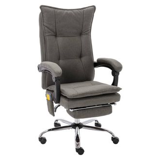 vidaXL Silla De Oficina De Masaje De Tela Gris Vidaxl