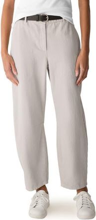 Eileen Fisher Organic Cotton Ankle Barrel Leg Pants in Papyrus at Nordstrom, Size Xx-Small