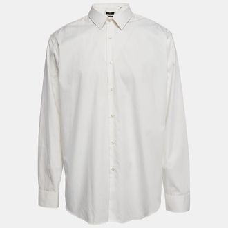 HUGO BOSS Boss By Hugo Boss Off-White Cotton Button Front Regular Fit Shirt