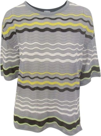 Missoni M Missoni Textured Crochet Knit Wave Stripe Top Size M