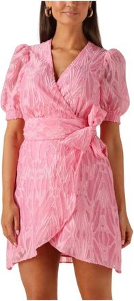 Freebird by Steven Blossom Mini Jurk - Dames - Wikkelkleedje - Roze - S - Kleedjes