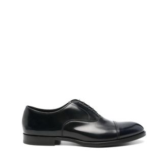 Doucal's Black Leather Lace Up Shoes