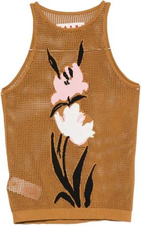 Marni mesh-top met bloemeninleg