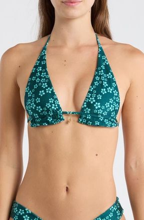 Kulani Kinis Frill Halter Bikini Top in Moonkiss at Nordstrom, Size X-Large