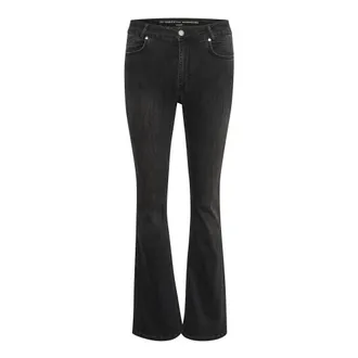 MY ESSENTIAL WARDROBE High Bootcut Black Wash Trousers - female - My Essential Wardrobe - Bootcut Jeans - Black - W35 L32 - Jeans