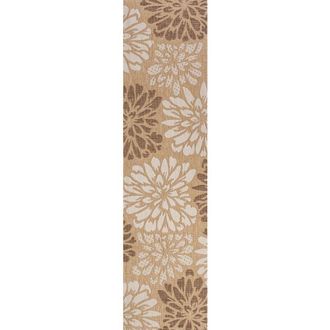 Jonathan Y Designs Zinnia Modern Floral Textured Weave Indoor/Outdoor Area Rug in Brown/cream at Nordstrom, Size 4Ft 0In X 6Ft 0In