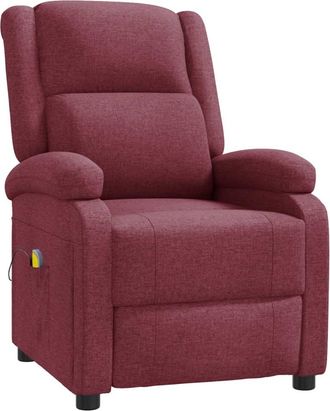 vidaXL Sill&oacute;n Orejero De Masaje De Tela Rojo Tinto Vidaxl