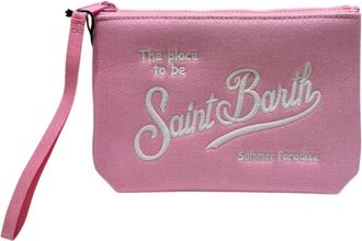 MC2 Saint Barth Clutches, female, Pink, Size: ONE SIZE Aline Denim Clutch