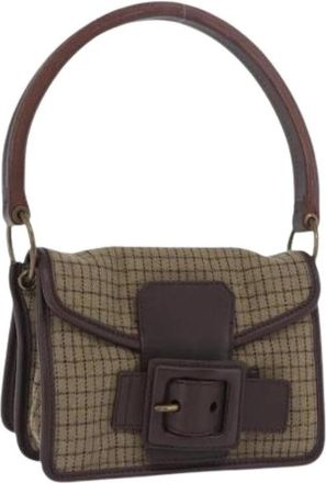 Miu Miu Pre-owned Mini Hand Bag - Dames - Vintage Mini Tas - Beige - ONE Size - Wol - Vintage