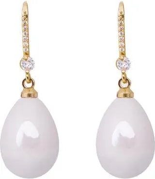 Saachi Faux Pearl Crystal Dangle Earrings in Ivory at Nordstrom Rack