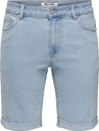 Only & Sons Shorts ONLY & SONS ONSPLY BOX GUA DNM SHORTS OTL, Herren, Gr. XXL, N-Gr, blau (light blau denim), Web, Obermaterial: 64% Baumwolle, 31% Polyester, 3% 