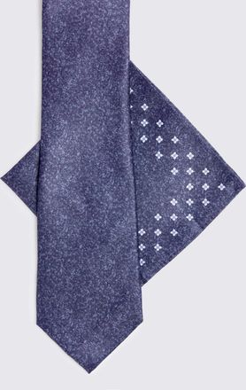 Moss Navy Tie & Pocket Square Set