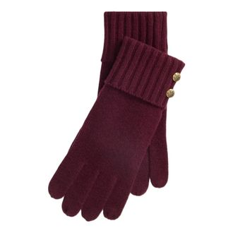 Ralph Lauren Guantes de punto con botones de escudo - Accessories - Mujer - Rojo - ONE SIZE