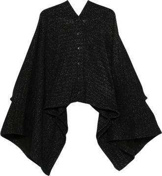 Junya Watanabe Asymmetrische gebreide vest - Dames - Jassen - Zwart - Maat: M