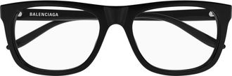 Balenciaga Glasses, unisex, Black, Size: 56 MM Rectangular Optical Frame