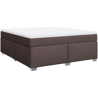vidaXL Vidaxl - Cama Box Spring Con Colch&oacute;n Tela Marr&oacute;n Oscuro 180x200 Cm