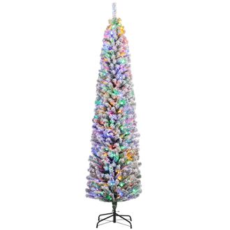 HOMCOM 7 Artificial Christmas Tree With Flocked Tips - LED Lights - Decoration | TJ Hughes