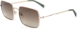 Levi's Unisex Square Sunglasses Gradient Lenses - Brown Silver Steel - One Size