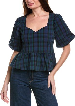 Sail to Sable Puff Sleeve Peplum Top