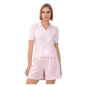 Kocca Round-neck Knitwear, female, Pink, Size: XS Elegant All-Occasion Short-Sleeved T-Shirt