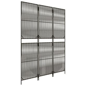 vidaXL Biombo De 3 Paneles Rat&aacute;n Sint&eacute;tico Gris Vidaxl