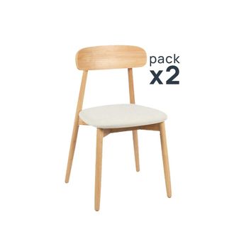 Klast Packs 2 sillas madera natural 46 x 83 cm