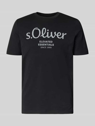 s.Oliver Red Label Regular Fit T-Shirt aus reiner Baumwolle Modell BASIC TEE BIG LOGO in Black, Gr&ouml;&szlig;e 3XL