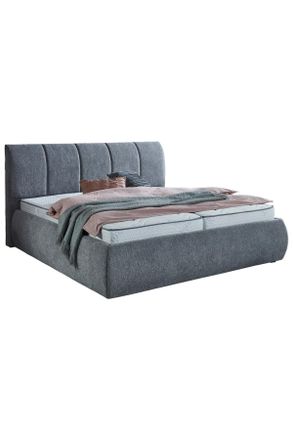 CARRYHOME Polsterbett, Silberfarben, Textil, 180x200 cm, Schlafzimmer, Betten, Polsterbetten