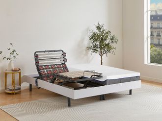 Vente-Unique Set da relax doghe e sospensioni memory foam DIONYSOS di DREAMEA - motori OKIN - bianco - 2x90x200 cm
